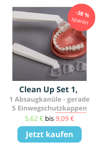 Clean Up Absaugkanüle Set 1, Absaugkanüle gerade + 5 Schutzkappen